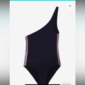 NWOT PILYQ GIRLS RAINBOW ELASTIC ONE-SHOULDER ONE-PIECE SIZE 8